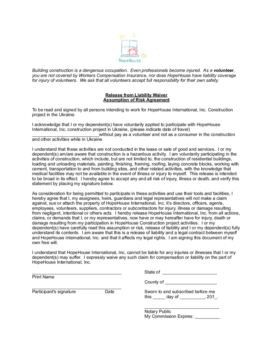 Construction Liability Release Edit Fill Sign Online Handypdf