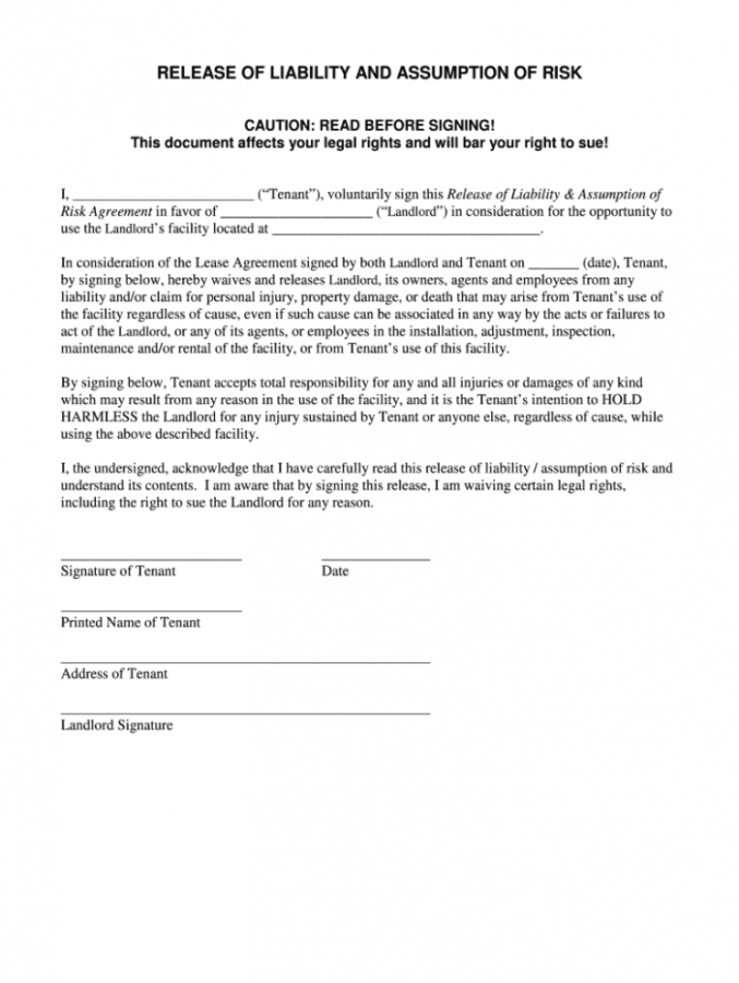 Editable Release Of Liability Form Fill Out And Sign Printable Pdf