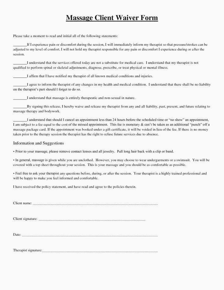 Massage Consent Form Template Awesome Understand The Background In 2020