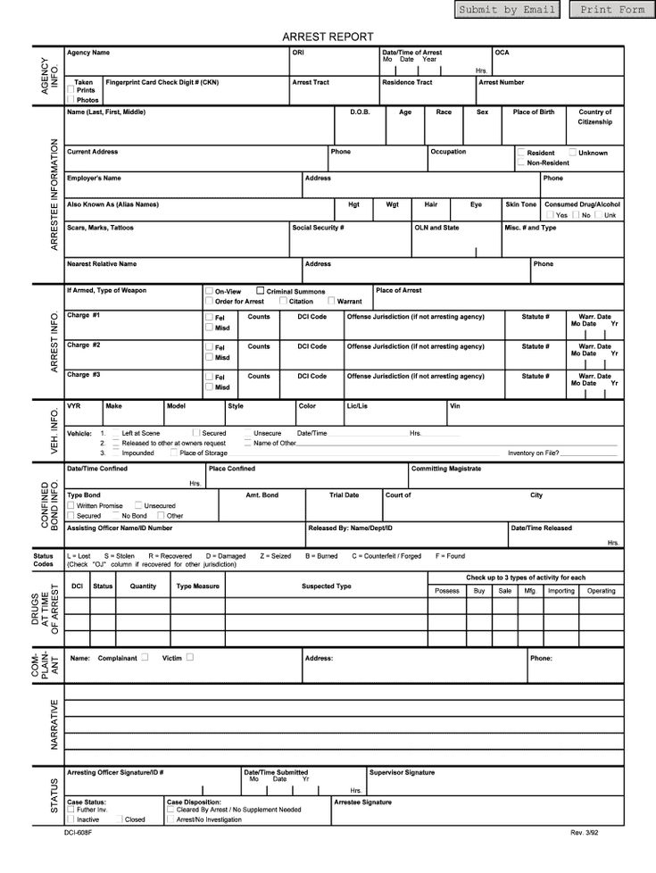 Arrest Report Template Fill Online Printable Fillable Throughout 