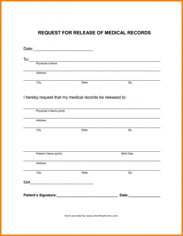 Blank Medical Records Release Form Medical Records Medical Doctors
