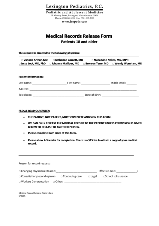 Bronson Hospital Medical Records Release Form ReleaseForm