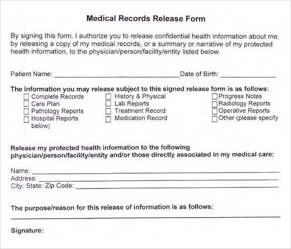 FREE 10 Medical Records Release Forms In PDF