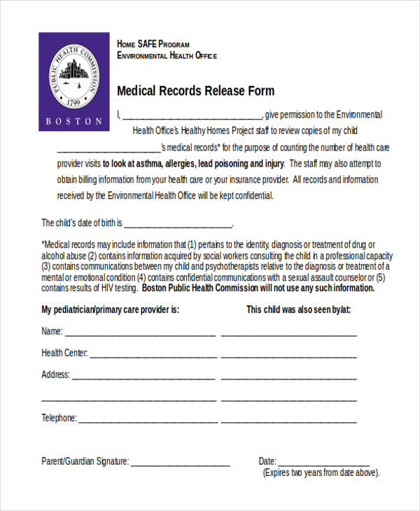 FREE 12 Sample Medical Release Forms In PDF MS Word Excel