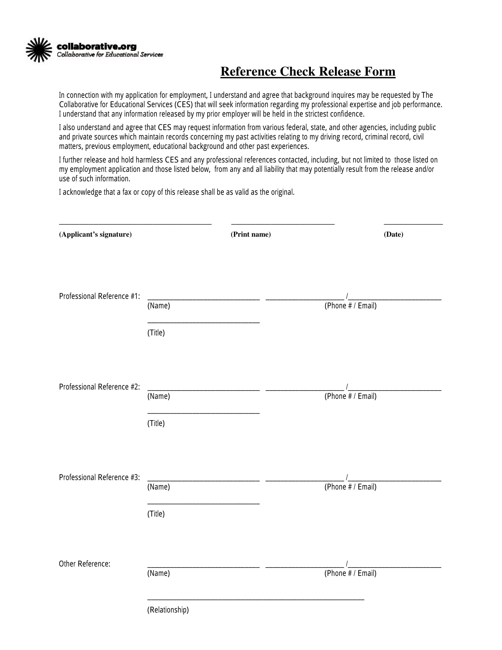 FREE 14 Reference Request And Release Forms In MS Word PDF