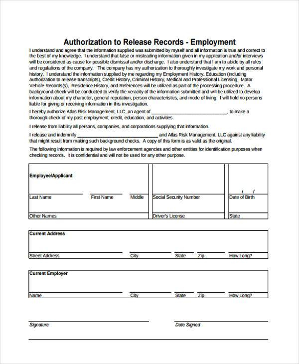 FREE 9 Sample Employee Release Forms In PDF MS Word Excel