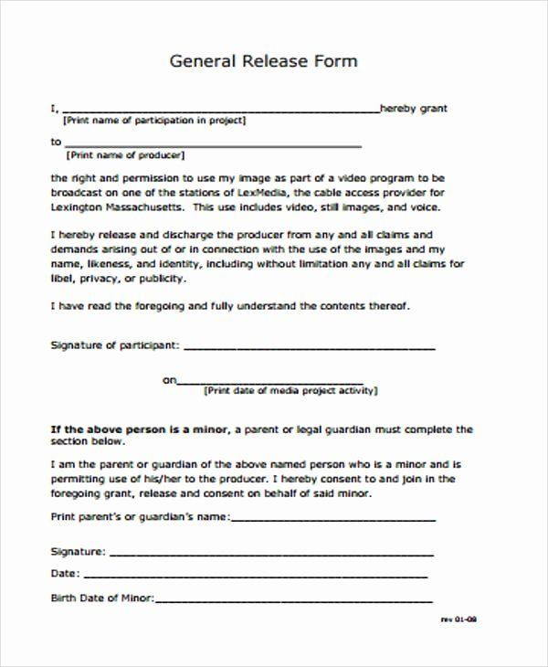 Free General Release Form Template Best Of Free General Liability 