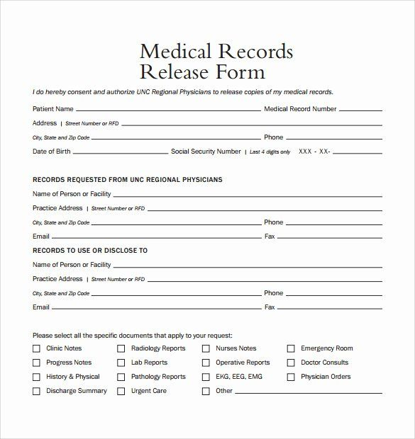 Free Printable Medical Release Form Fresh Medical Release Form 
