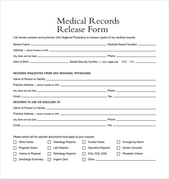 Medical Records Release Form Medical Records Medical Letter Example