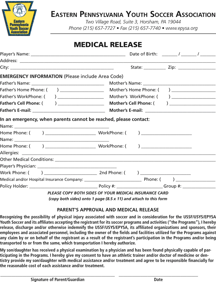 Pennsylvania Medical Release Form Download Free Printable Blank Legal