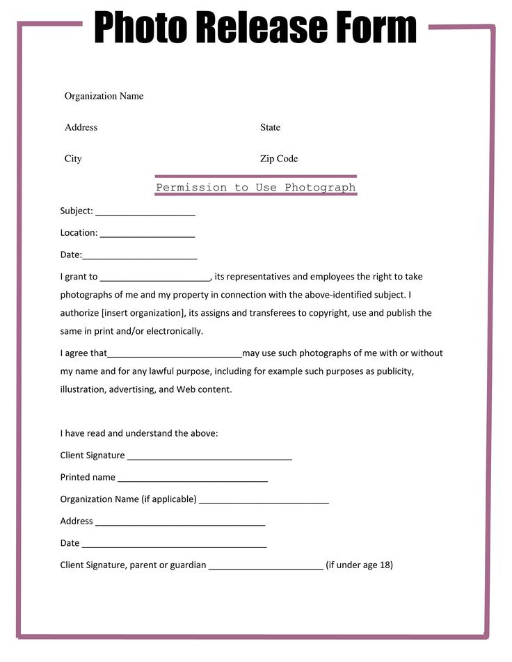 Photo Release Form with EDITABLE Document Link INSTANT DOWNLOAD 