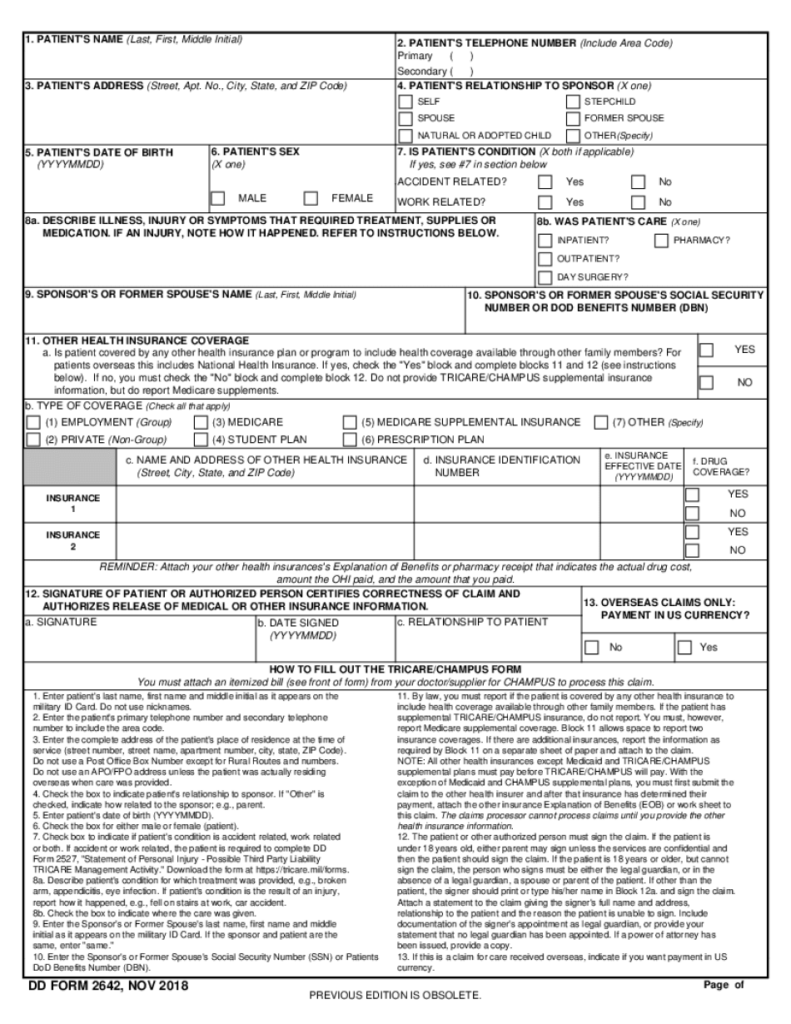 Tricare Dd Form 2527 Fill Online Printable Fillable Blank Dd form 