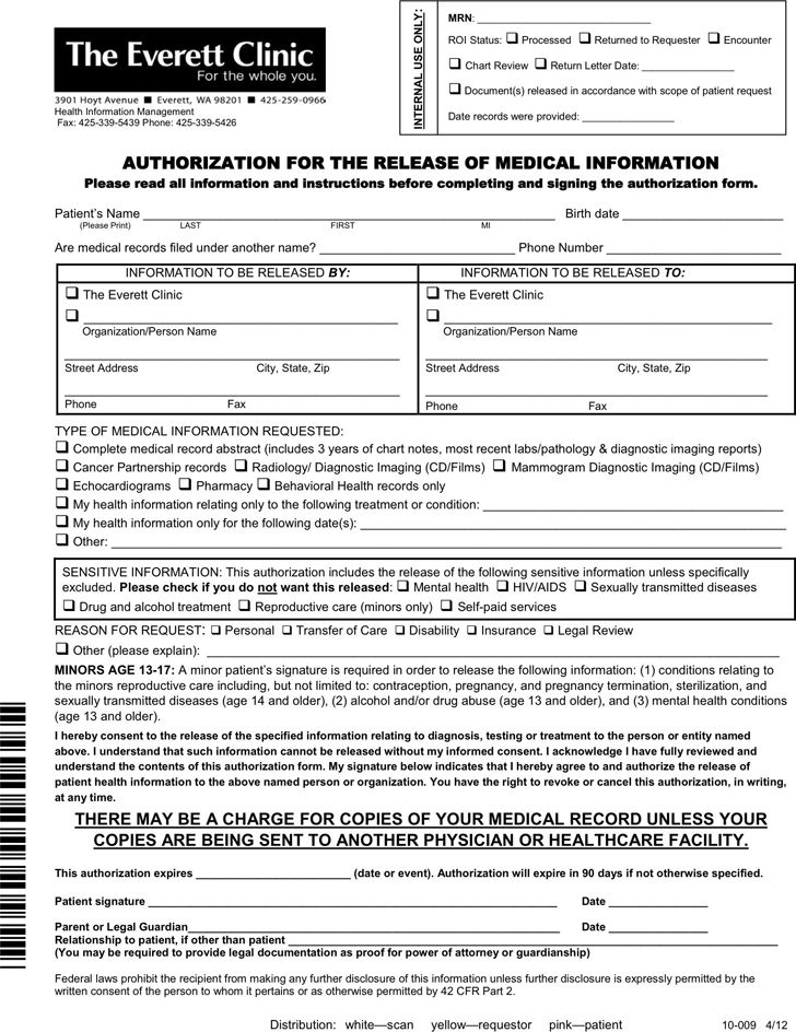 Washington University Medical Records Release Form ReleaseForm